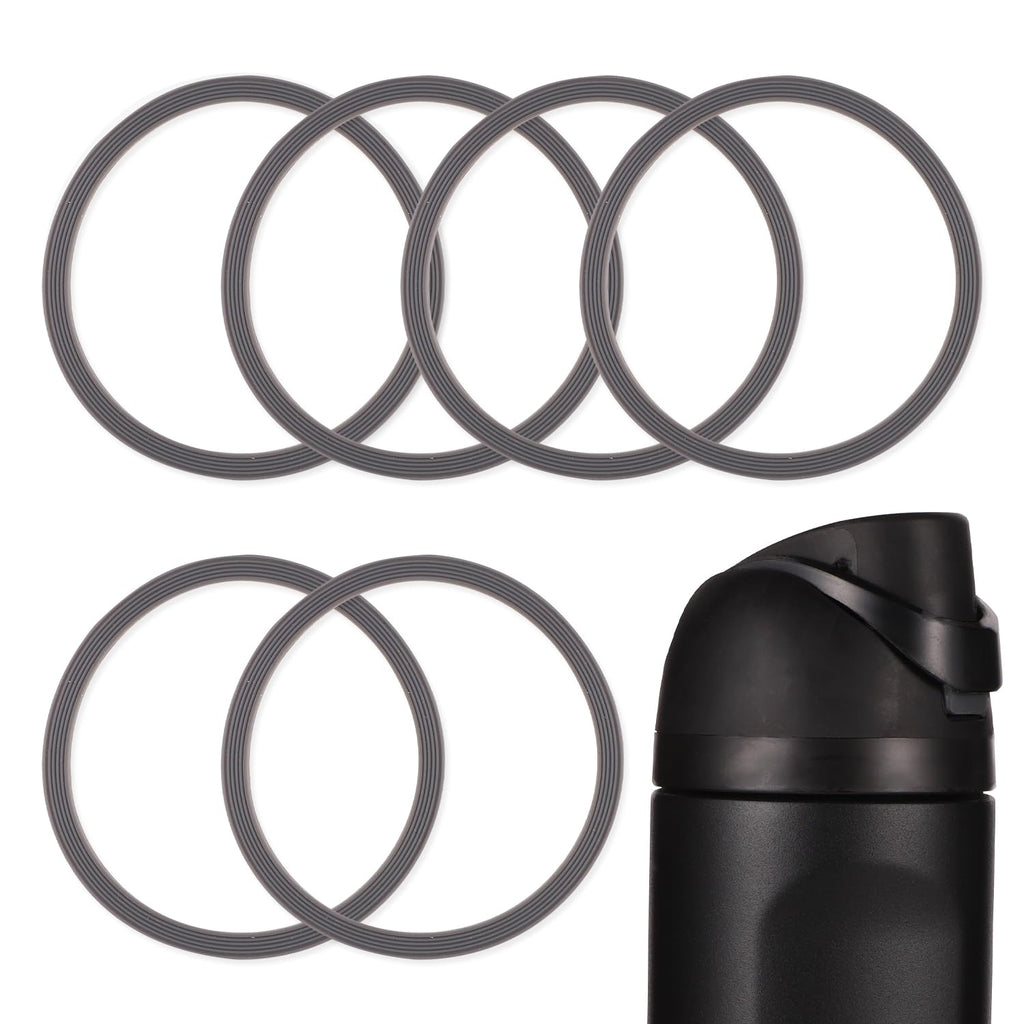 6pcs Water Bottle Sealing Ring Replacement for Owala FreeSip, Silicone Lid Seal O Ring for Owala Water Bottle 24/25/32/40 oz, Rubber Lid Gasket Replacement Bottle Accessories for Owala (Gray)