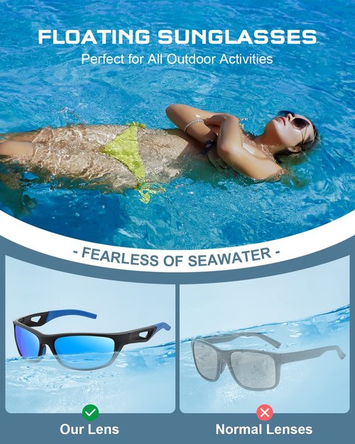 SKYWAY Fishing Baseball Polarized Sports Sunglasses for Men Light Floating Shades for Women Athletic Running Cycling Sun Glasses Blue Lens