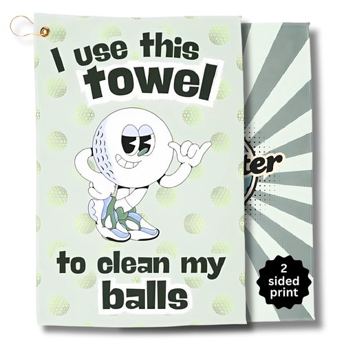 Funny Golf Towels- Golf Themed Gag Gifts for Men Who Have Everything, Golf Towels for Golf Bags with Clip for Men, Funny, Unique Accessories (Clean)