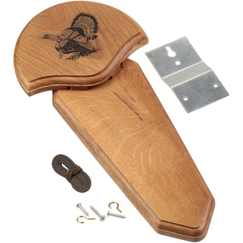 Hunters Specialties Easy To Assemble Trophy Mount H.S. Strut Three Beard Mounting Plaque with Natural Oak Finish,Brown
