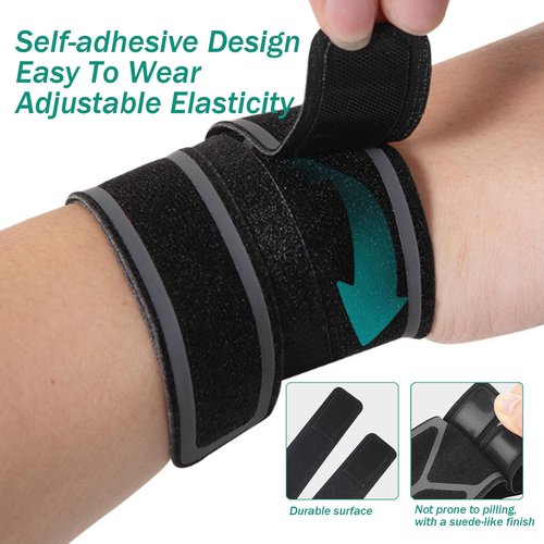 FVVWVV 2 Pack Wrist Brace for Right & Left Hand, Ultra-Thin Compression Wrist Band Adjustable Wrist Wrap for Tendonitis, Arthritis, Weightlifting, Sports