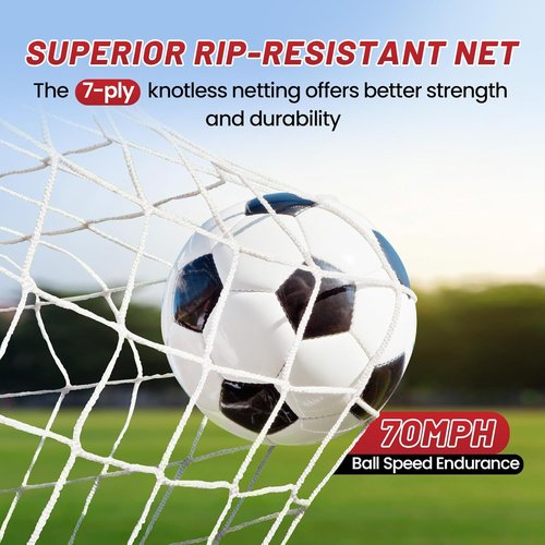 Bearwill Soccer Goal - 12X6FT Portable Soccer Net with Easy Setup & Upgraded Collapsible Base | Ideal for Backyard Practice