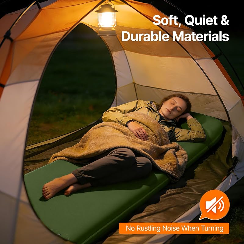 Self-Inflating 3-Inch Memory Foam Camping Sleeping Pad with Foot Pump