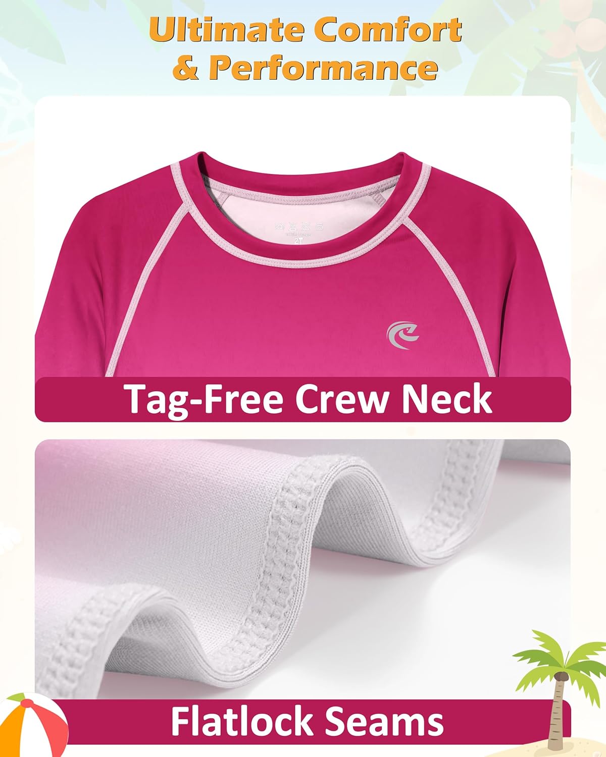 UPF 50+ Boys Swim Shirt - Long Sleeve UV Sun Protection Rash Guard | Youth SPF Water Shirts