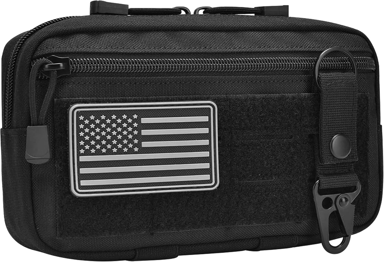 Skiennix Tactical Molle Admin Pouch - Multi-Purpose Tool Bag with US Flag Patch & Keychain