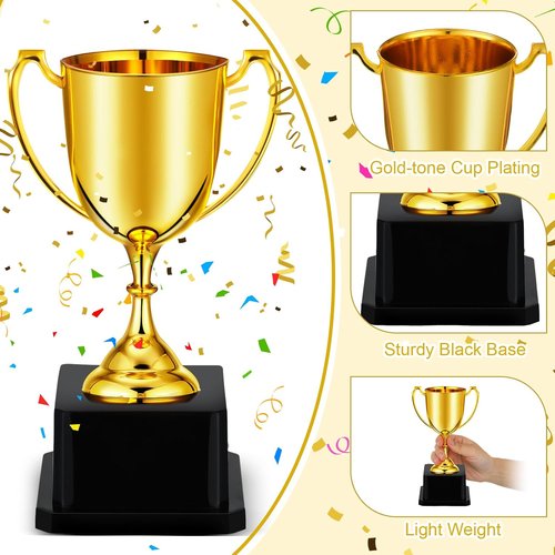 Ecation 18 Pcs Gold Trophy Awards - 7 Inch Appreciation Gifts for Teachers, Nurses & Volunteers
