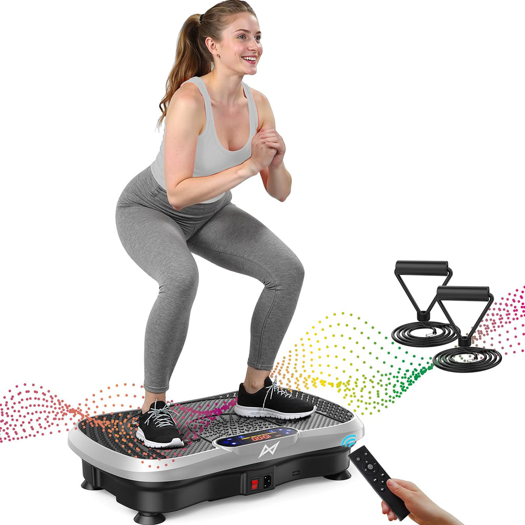 AXV Vibration Plate Fitness Platform Exercise Machine Vibrating Shaking Full Body Shaker Workout Vibrate Stand Shake Board Sport for Weight Loss Fat Burner for Gym Home Office
