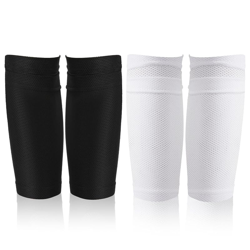 Soccer Shin Guard Socks Covers 2 Pairs Breathable Polyester 23.5x14x10cm