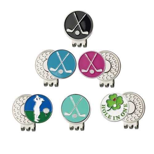 GOLTERS Golf Ball Markers Golf Hat Clip Value 6 Pack Set