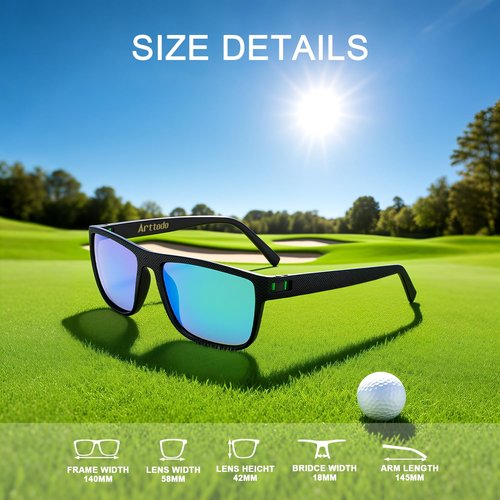Arttodo Golf Sunglasses, UV Polarized Sunglasses for Men and Women, Lightweight Sunglasses with UV Protection for Golfer, Golf Accessories