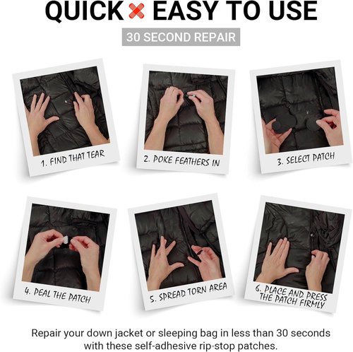 HEX Duo - Hexagonal Down Jacket Repair Patches | Two Color Kits for Easy Self-Adhesive Fixes