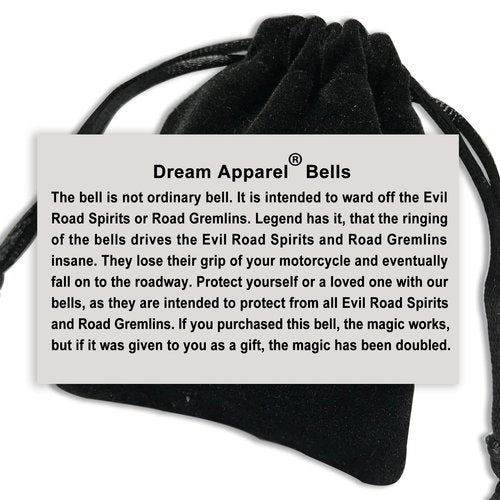 Dream Apparel 2 Pack Motorcycle Bells Guardian Angel for Biker Rider Men Women with Hangers, Ride Riding Accessories Drive Away Gremlins Spirit Bell for Good Luck, Motorcycle Gift Charm