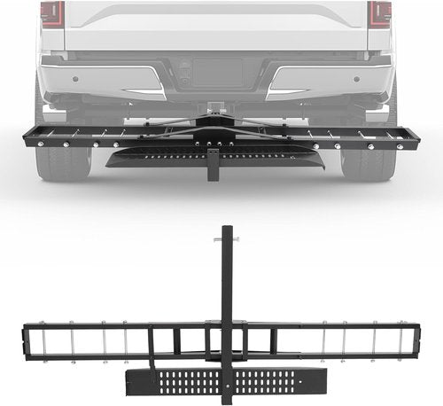 ECOTRIC 500LB Heavy-Duty Motorcycle Carrier - Powder Coated Black with Loading Ramp & Tilt Lock
