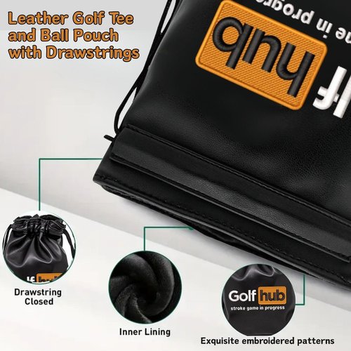 Funny Golf Valuables Pouch,Golf Pouch Bag with Drawstrings Tee Bag for Men Women - Hub