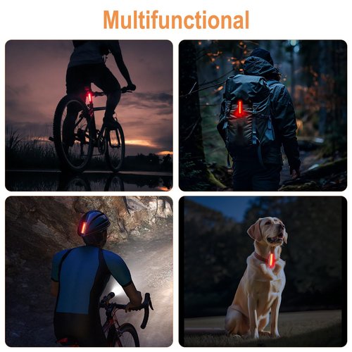 BORUIT Bike Tail Light, Bright 5 Modes Rear Bike Lights, USB C Rechargeable, IP65 Waterproof, Safety Bicycle Lights for Night Riding, Road Mountain