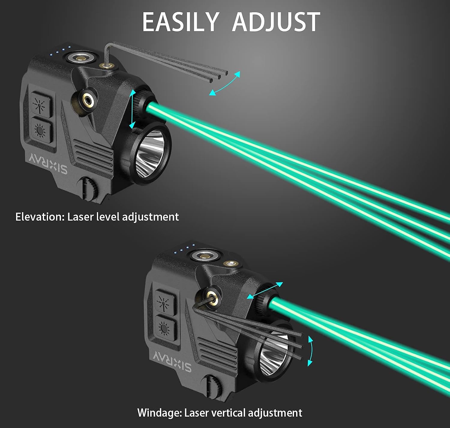 SIXRAY Pistol Light Laser Sight - 420 Lumens LED with Magnetic Charging & Quick Release | Airsoft Compatible