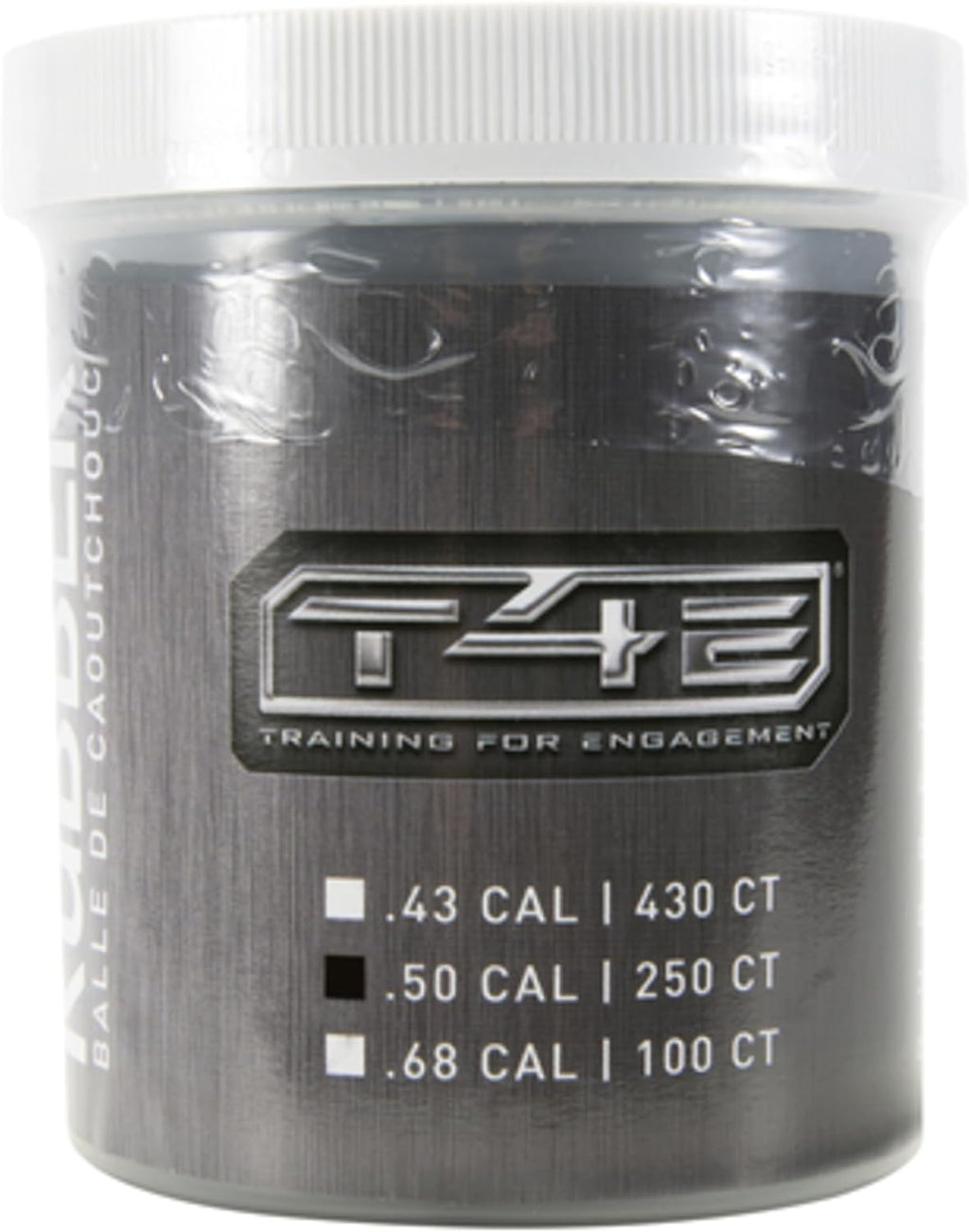 T4E Premium Rubber Ball Ammo - .50 Caliber Paintball Gun Rounds | 250 Count, Black