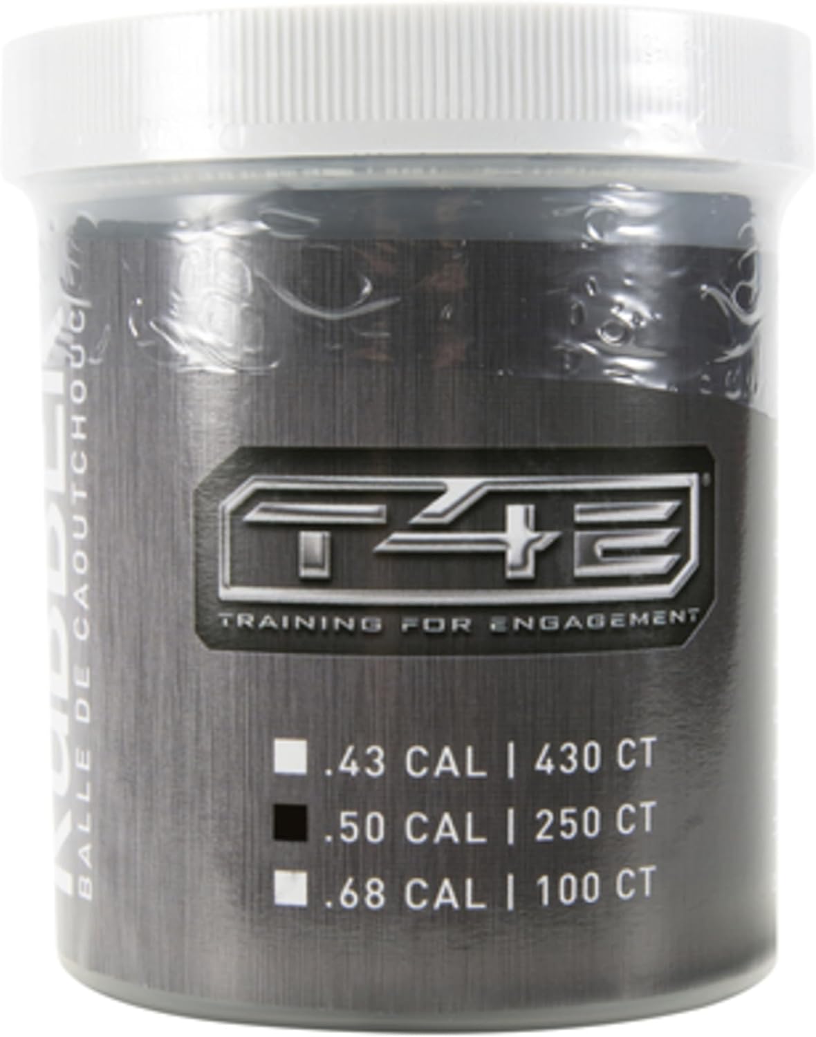 T4E Premium Rubber Ball Ammo - .50 Caliber Paintball Gun Rounds | 250 Count, Black