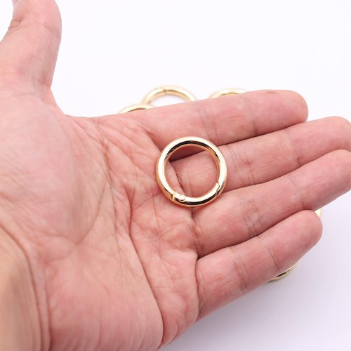 JWBIZ 20pcs Trigger Spring O Rings Round Carabiner Clip Snap for Keyrings Buckle, Bags,Purses (Gold, 3/4 inch)