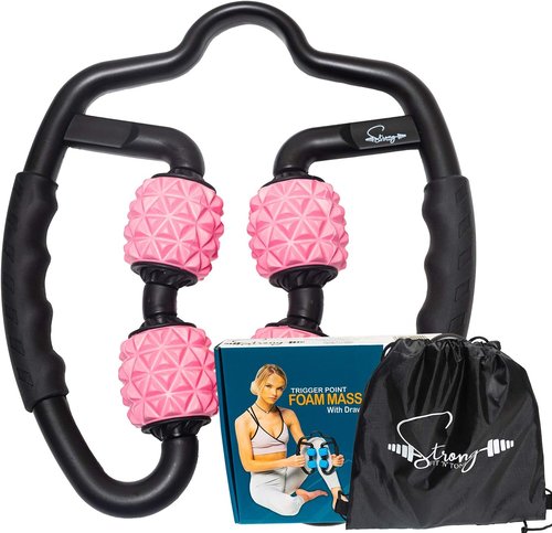 Fit Roller Pro Foam Roller - Deep Tissue Massager with Drawstring Gym Bag | High Density Myofascial Tool for Legs