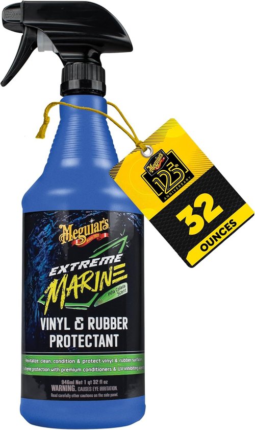 Meguiar's Extreme Marine Vinyl & Rubber Protectant - 32 Oz UV Spray for Boats & RVs | Prevent Fading & Drying