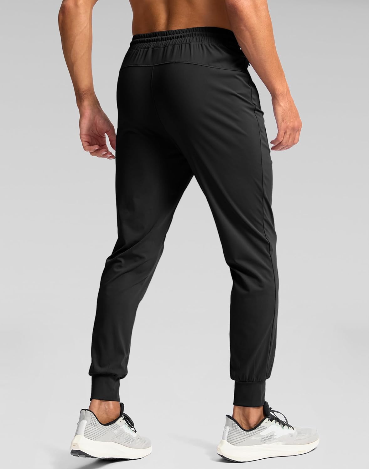 Pudolla Men's Lightweight Jogger Pants - 4-Way Stretch Athletic Sweatpants with Pockets
