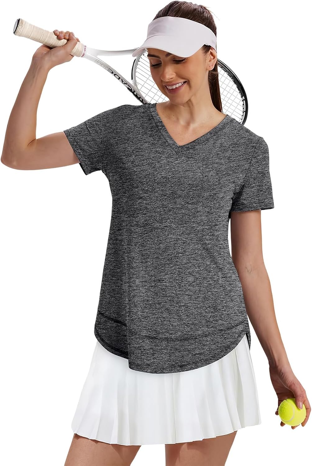 XIEERDUO Women's Quick-Dry Workout Tops - Short Sleeve V-Neck Shirts for Hiking & Running | Sizes S-3XL