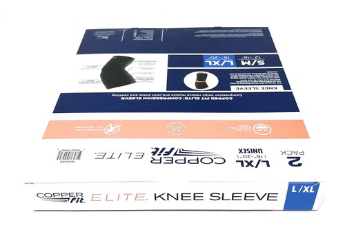 Copperfit Elite Knee Support Knee Sleeve for Joint Pain and Arthritis Relief L/XL - 2 Pack