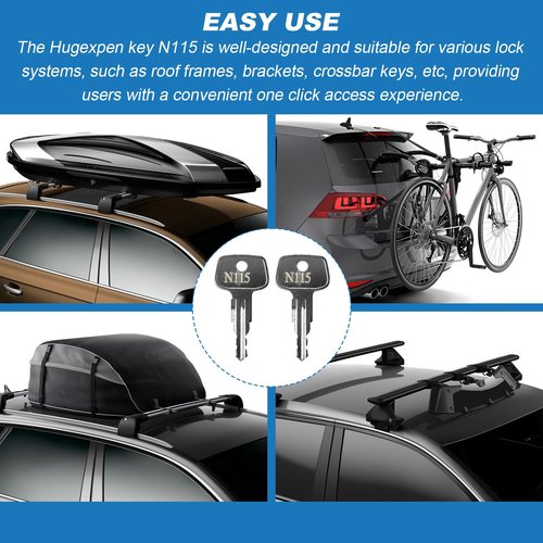 N115 Key Replacement for Thule Rack Core, Key Cylinder for Bike Rack Lock, Roof Cargo Lock, Roof Rack Locks, Cross Bars, Towers, Ski Rack Etc