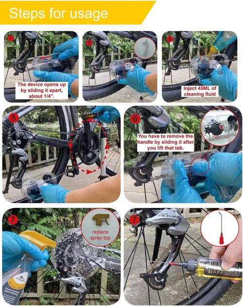 Bike Chain Lubricant Oil & Cleaner Set - 2oz Wet Lube & 19oz Degreaser with Scrubber Brush Tool