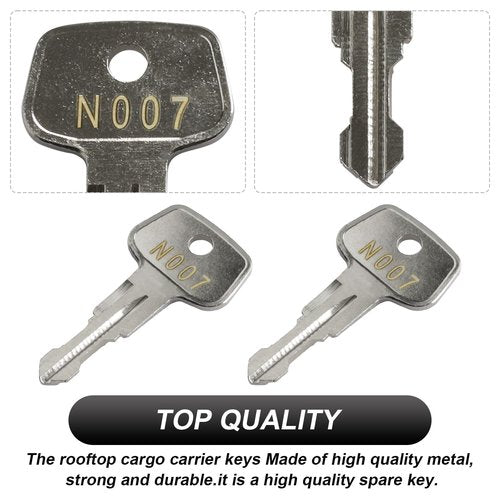 N007 Roof Rack Replacement Key, Series Frame Key, Replacement Keys for Thule Ski, Roof,Cargo Box, Carrier Racks and Crossbars [Code N007]