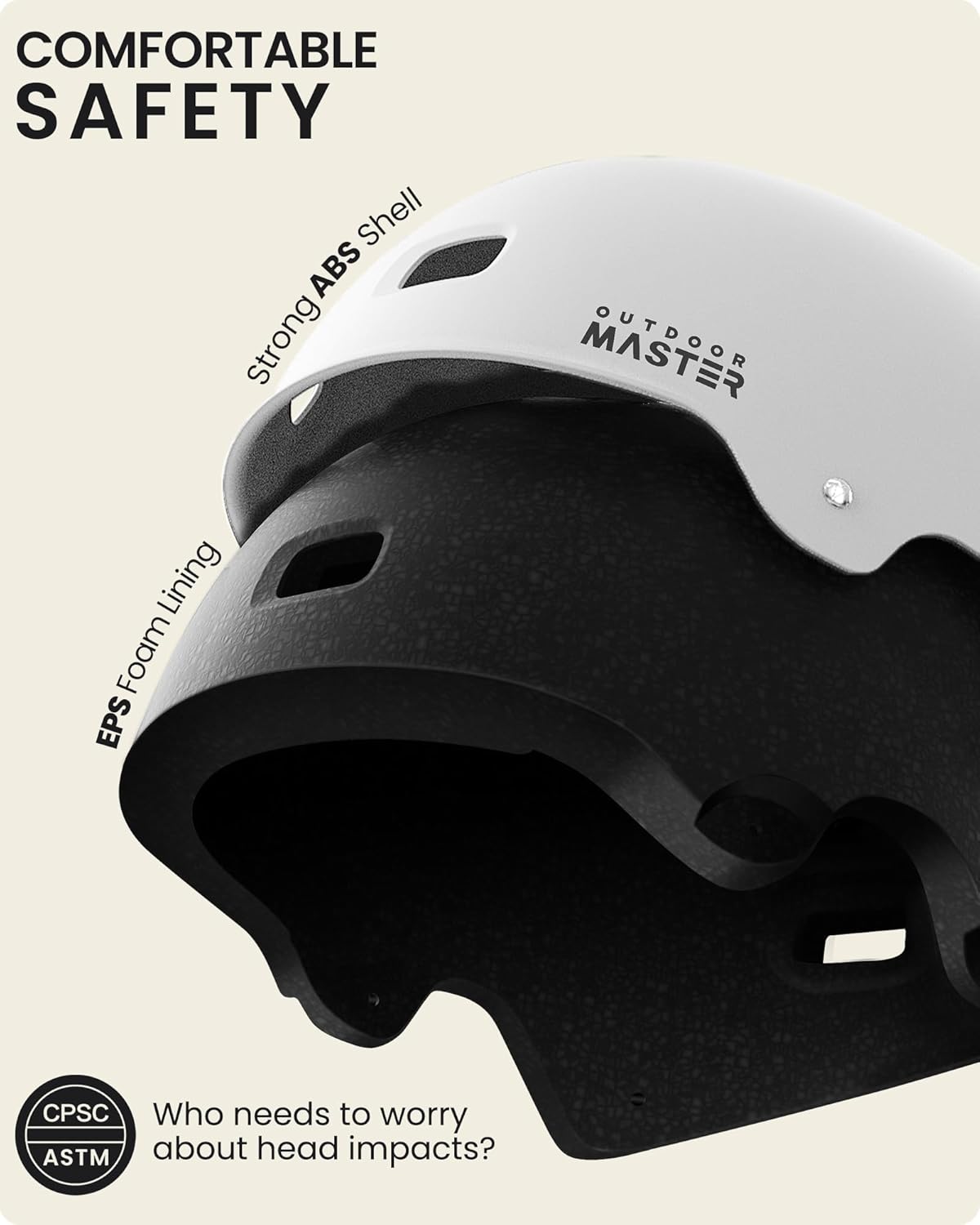 OutdoorMaster Skateboard Cycling Helmet - Multi-Sport Safety with Two Removable Liners | Kids, Youth & Adults