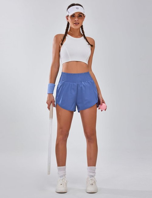 BMJL Women's Athletic Shorts - High Waisted Running Shorts with Pockets | 2.5" Sporty Gym Workout Shorts