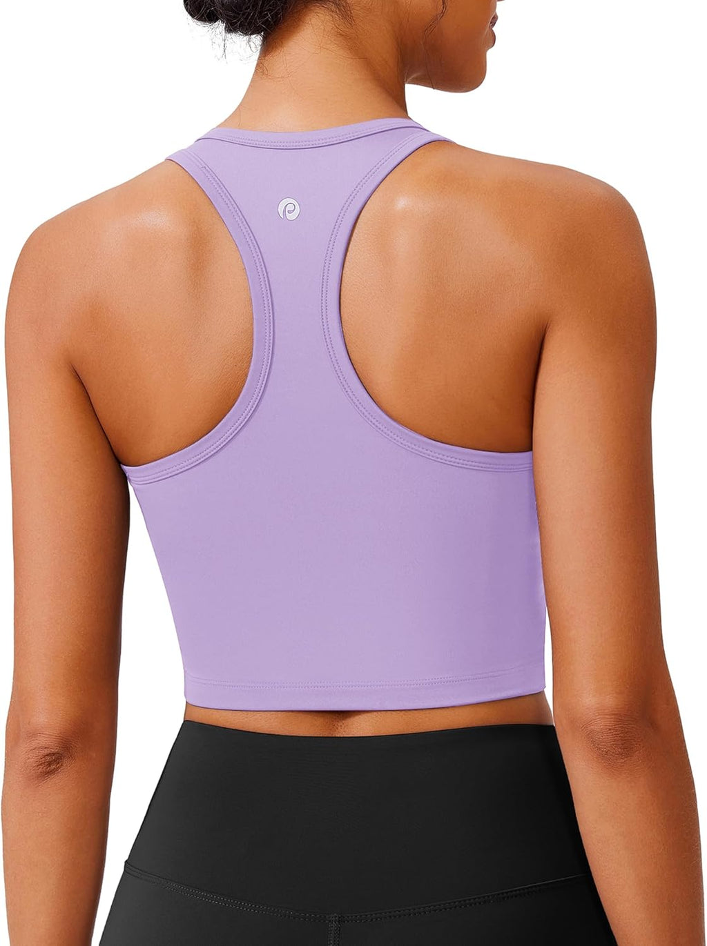 PINSPARK Longline Sports Bra - Racerback Padded Yoga Top for Women | Comfortable Workout Wear