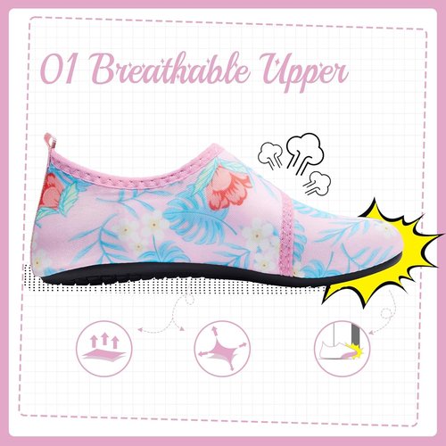 HIITAVE Kids Water Shoes - Non-Slip Aqua Socks for Boys & Girls | Quick Dry & Barefoot Comfort