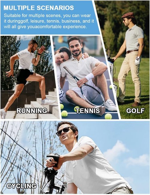 Hodaweisolp Golf Shirts for Men - Moisture-Wicking Dry Fit Performance Polo | Short Sleeve, Stylish Print