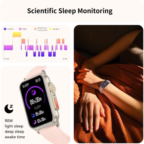 FITVII Nexa Fitness Tracker Answer/Make Calls, Smart Watch with Blood Pressure, Blood Oxygen, 24/7 Heart Rate Monitor, 120+ Sport Mode Activity Tracker with Step Counter, Sleep Tracker for Women Men