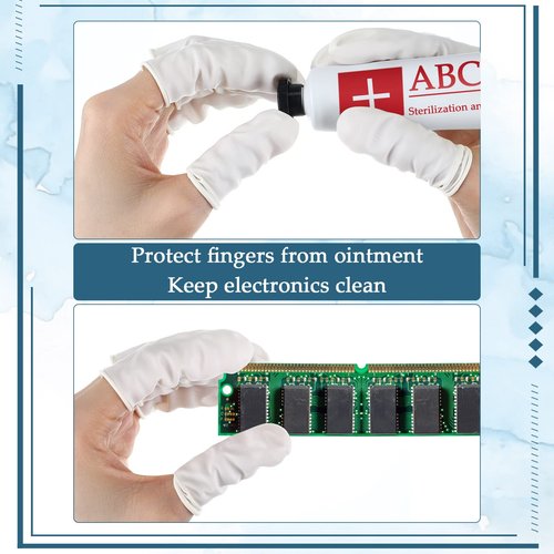 1600 Pcs Latex Finger Cots, Disposable Medium Fingertip Protector Gloves White Finger Covers for Industrial, Beauty, Pet and More, Medium