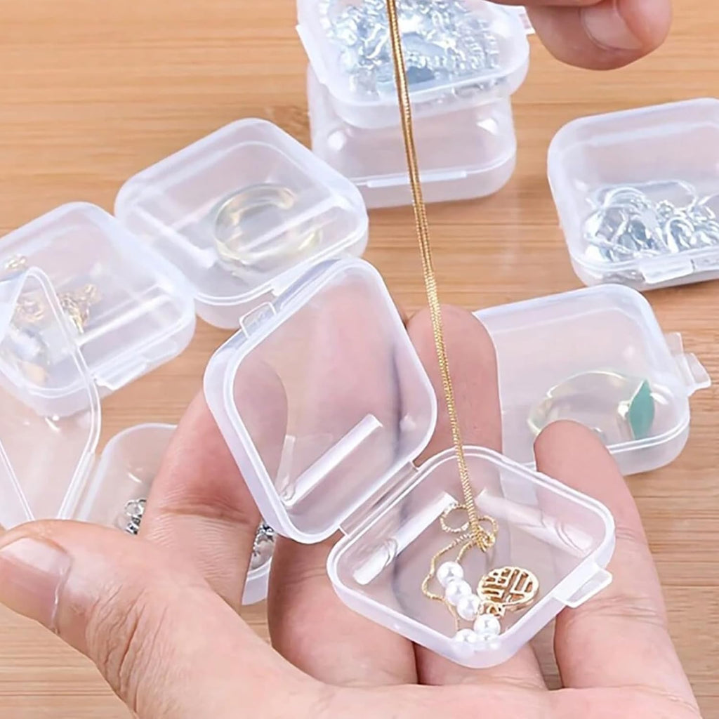 Skiennix 30Pcs Small Transparent Jewelry Storage Cases - Travel Organizer for Necklaces, Bracelets & Rings