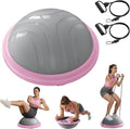 MERACH Balance Ball Trainer - 18-Inch Half Exercise Ball with Resistance Bands & Foot Pump | Core Strength Training, 450lb Capacity