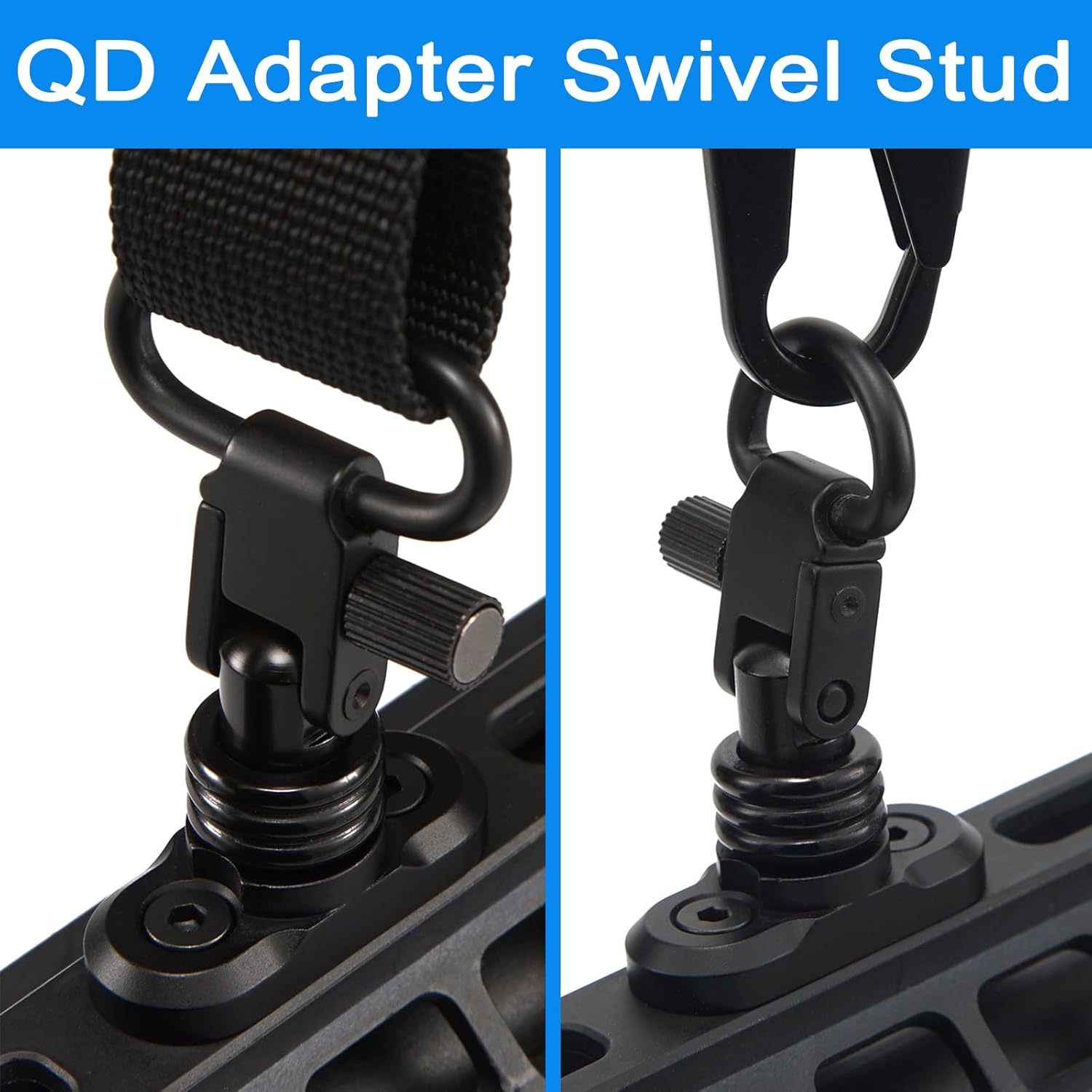 QD Sling Swivel Stud - Heavy Duty Steel Quick Detach Sling Mount with Button | Durable Design