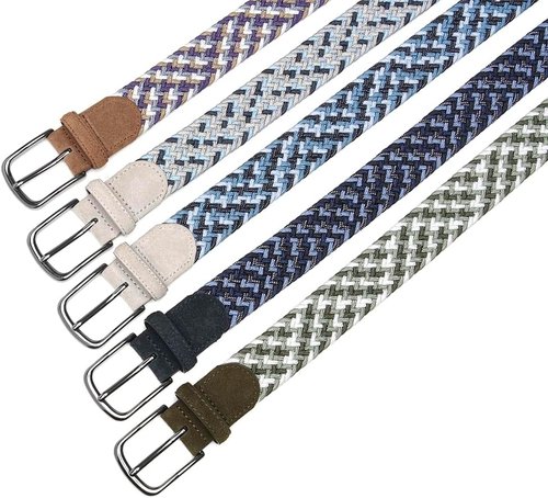 Fabio Valenti Men's Stretch Belt - Woven Braided Design for Golf, Casual Pants & Jeans - 1 3/8" Wide