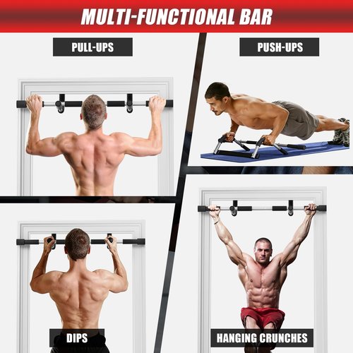 Esakoya Pull Up Bar for Doorway, Portable Pull-up Bar for Strength Training, Body Fitness Workout Bar With Thickened Steel, Indoor Chin-Up Bar&Upper Body Workout Bar Fitness Trainer for Home and Gym