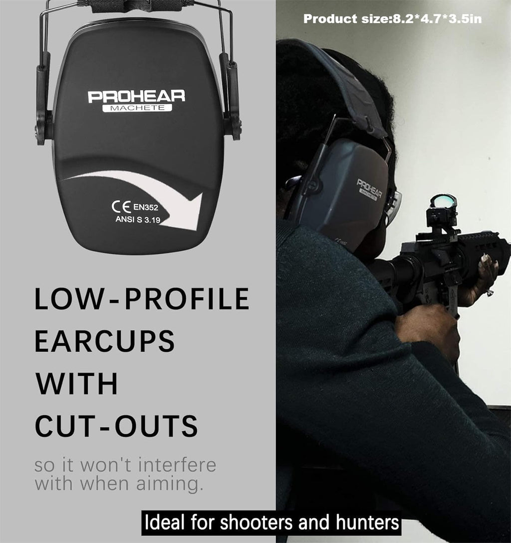 PROHEAR Electronic Ear Protection - 4X Sound Amplification & NRR 26dB Noise Reduction Earmuffs