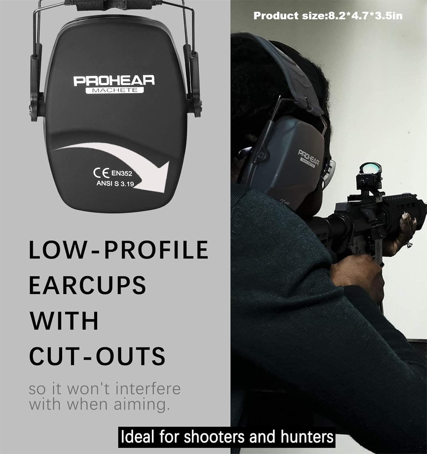PROHEAR Electronic Ear Protection - 4X Sound Amplification & NRR 26dB Noise Reduction Earmuffs