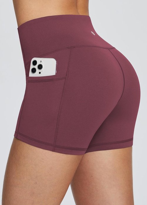 Baleaf Women's High Waist Biker Shorts - 8"/5"/3" Spandex Workout Shorts with Pockets for Gym & Running