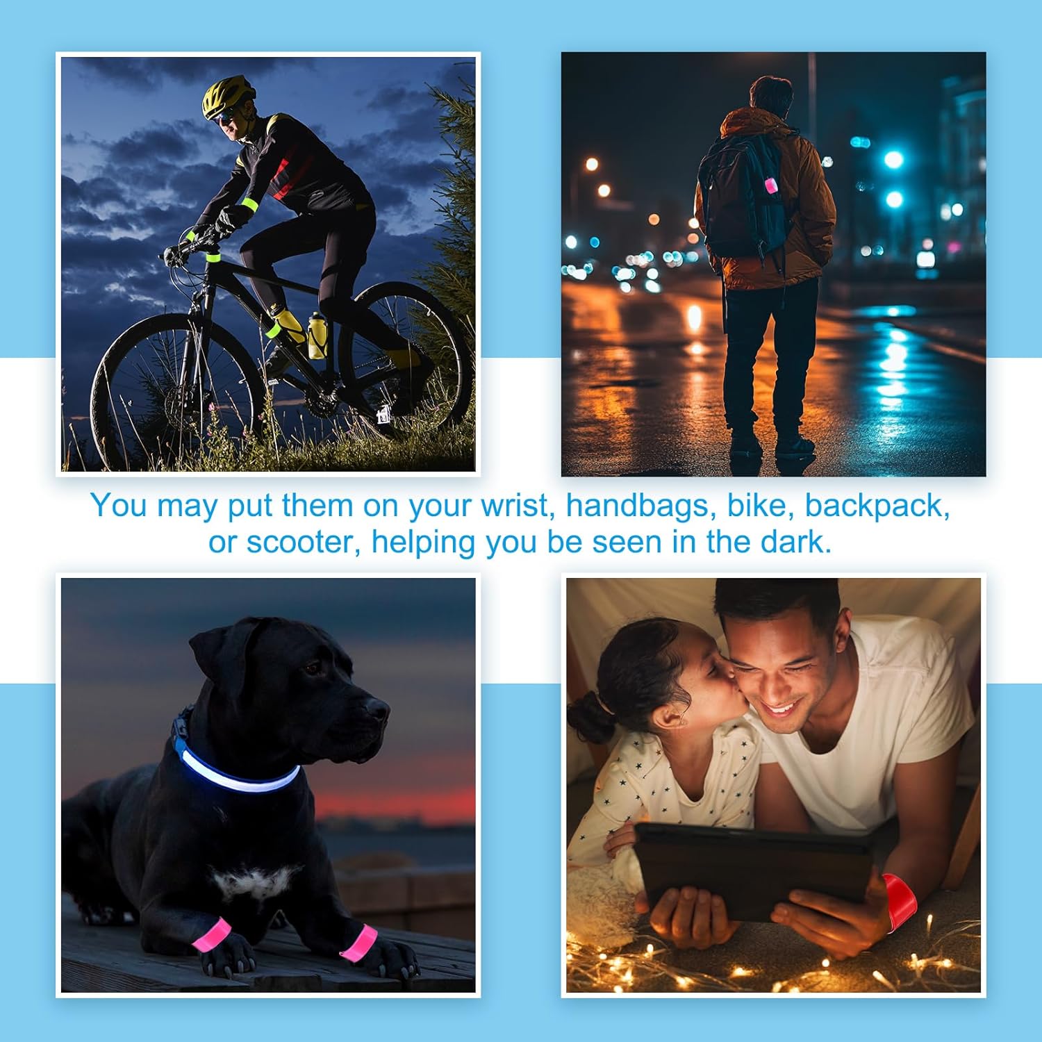 PATIKIL Reflective Slap Bands - High Visibility Safety Reflector Armbands for Night Jogging & Cycling