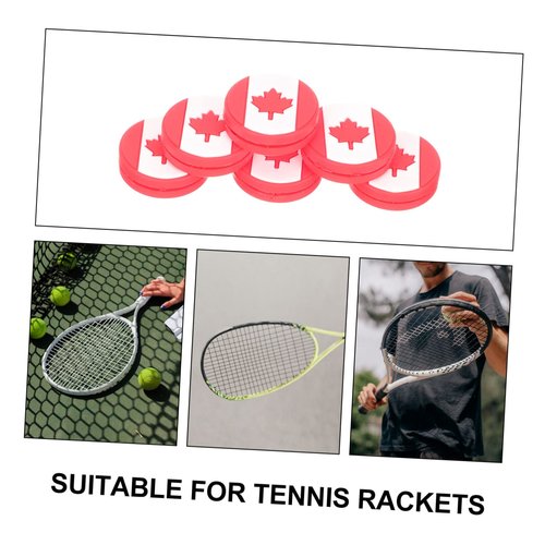 WHAMVOX National Flag Designed Tennis Racket Vibration Dampeners Silicone Shock Absorbers for Racquet Sports Accessories 6-Pack 0.98X0.98X0.23In
