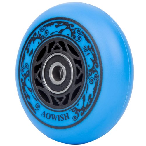 AOWISH 68mm 90a Ripster Wheels w/Bearings ABEC-9 for Mini Ripstik, Ripstick Mini, 2-Wheeled Caster Board, Carving Casterboard, Wave Board, Rolling Luggage (Set of 2) (Blue)