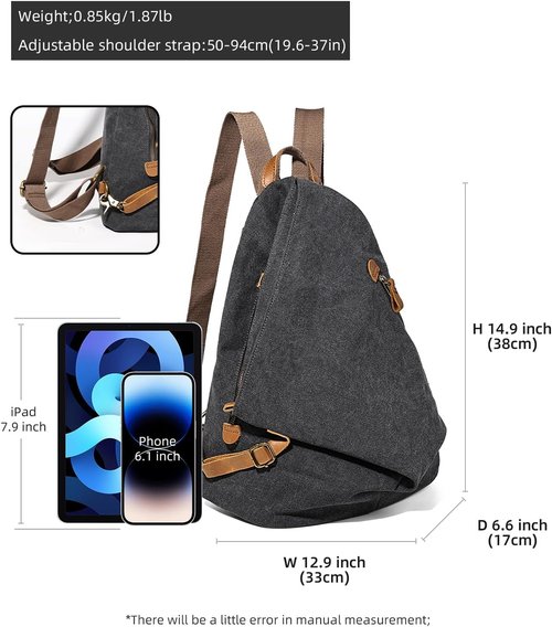 KL928 Canvas Vintage Backpack - Large Casual Daypack for Outdoor Travel & Hiking | Unisex Design
